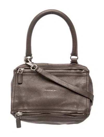 Pre-owned Givenchy Leather Pandora Medium In Neutral