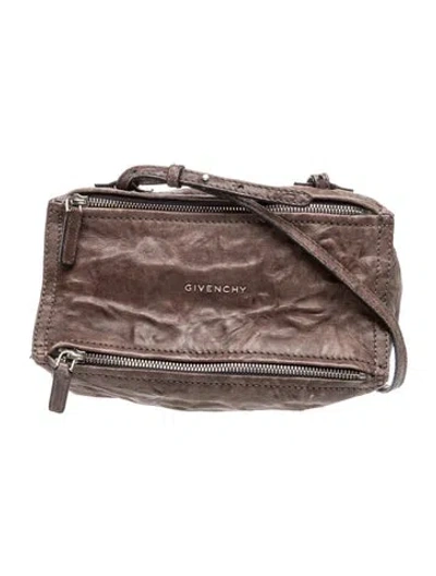 Pre-owned Givenchy Leather Pandora Mini In Gray