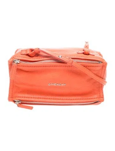 Pre-owned Givenchy Leather Pandora Mini In Orange