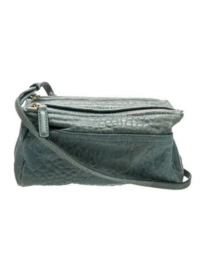 Pre-owned Givenchy Leather Pandora Satchel Small In Blue