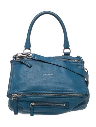 Pre-owned Givenchy Leather Pandora Small In Blue