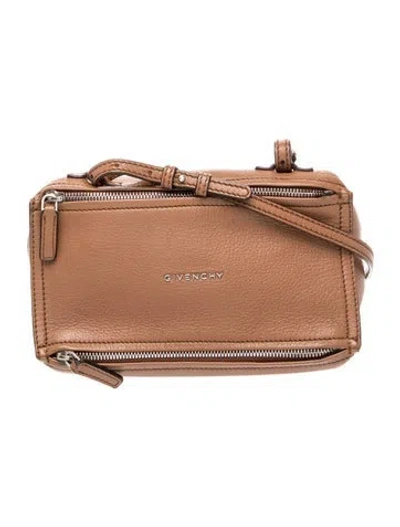 Pre-owned Givenchy Leather Pandora Small In Brown