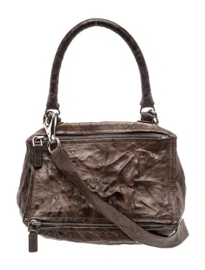 Pre-owned Givenchy Leather Pandora Small In Brown