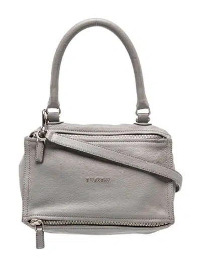 Pre-owned Givenchy Leather Pandora Small In Grey