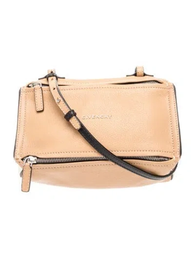 Pre-owned Givenchy Leather Pandora Small In Neutrals
