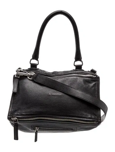 Pre-owned Givenchy Leather Pandora Sugar Satchel Medium In Black