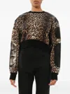 Givenchy Leather Panel Cropped Jumper In Multi