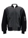 Givenchy Bomber Jacket With Leather Panels And Wool Sleeves In Black