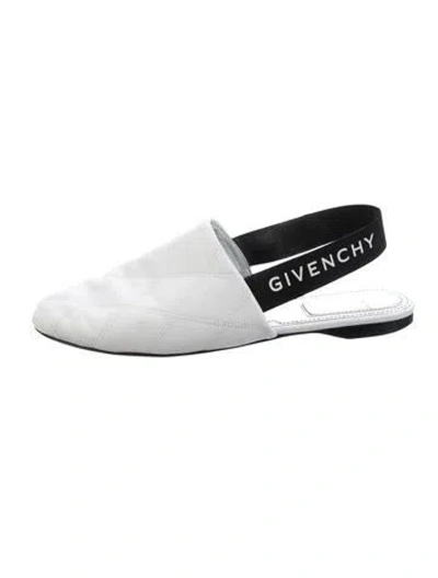 Pre-owned Givenchy Leather Patterned Mules In White