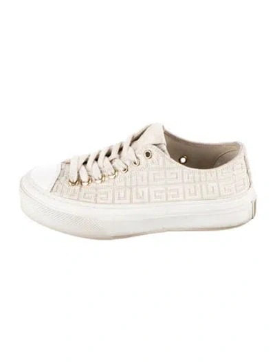 Pre-owned Givenchy Leather Patterned Sneakers In Neutrals