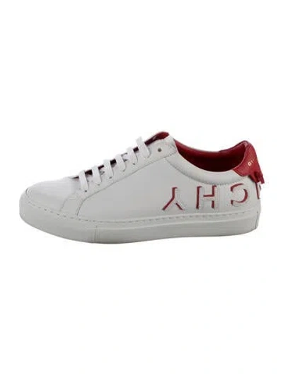 Pre-owned Givenchy Leather Patterned Sneakers In White