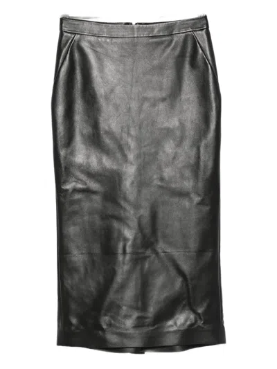 Givenchy Leather Pencil Skirt In Black