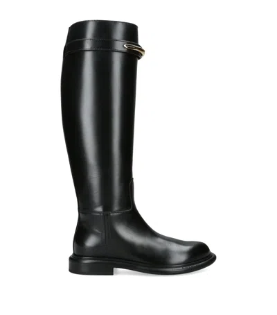 Givenchy Leather Pinch Riding Boots In Black
