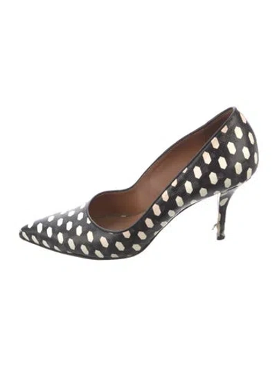 Pre-owned Givenchy Leather Polka Dot Print Pumps In Black/white