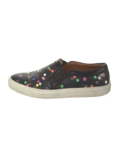 Pre-owned Givenchy Leather Polka Dot Print Sneakers In Black