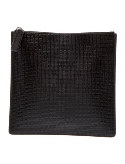 Pre-owned Givenchy Leather Portfolio In Black