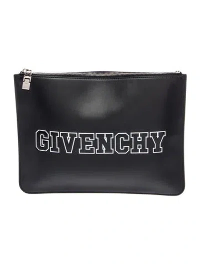 Pre-owned Givenchy Leather Portfolio In Black