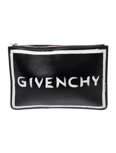 Pre-owned Givenchy Leather Portfolio In Black