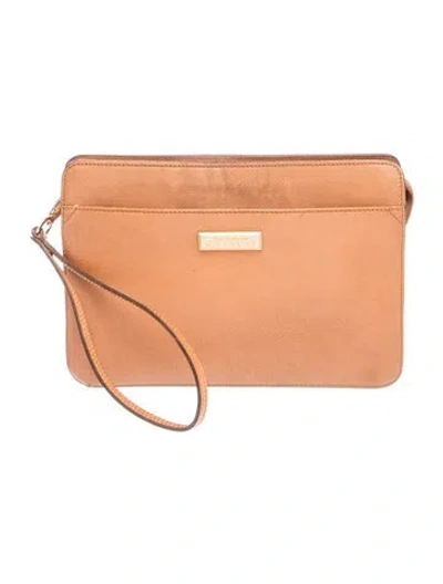 Pre-owned Givenchy Leather Portfolio In Brown