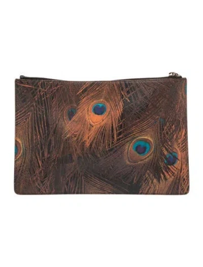 Pre-owned Givenchy Leather Portfolio In Brown