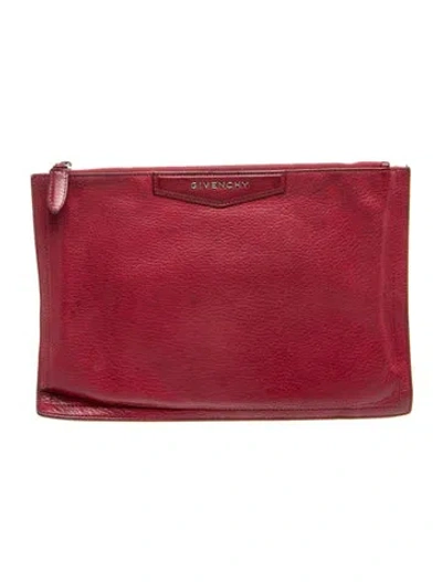 Pre-owned Givenchy Leather Portfolio In Red