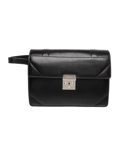 Pre-owned Givenchy Leather Pouch In Black