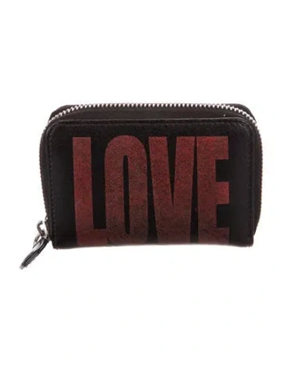 Pre-owned Givenchy Leather Printed Compact Wallet In Black