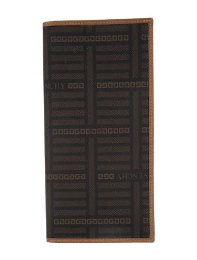 Pre-owned Givenchy Leather Printed Continental Wallet In Brown