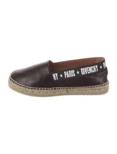 Pre-owned Givenchy Leather Printed Espadrilles In Black