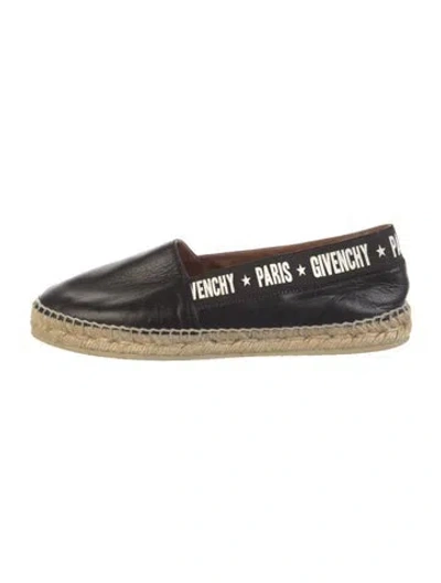 Pre-owned Givenchy Leather Printed Espadrilles In Black