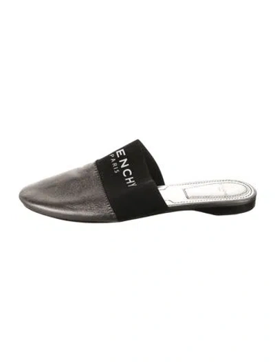 Pre-owned Givenchy Leather Printed Mules In Black