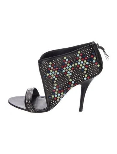 Pre-owned Givenchy Leather Printed Sandals In Black