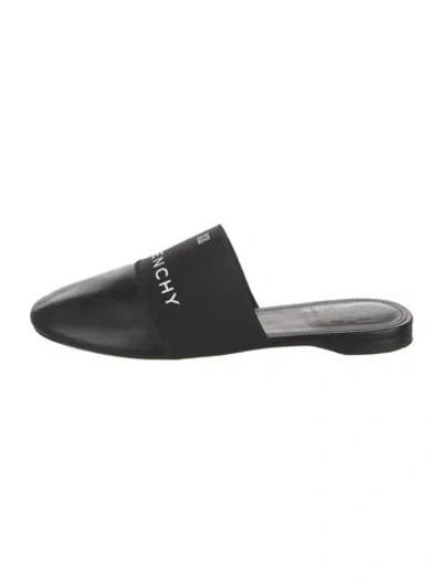 Pre-owned Givenchy Leather Printed Slides In Black