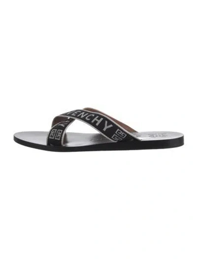 Pre-owned Givenchy Leather Printed Slides In Black