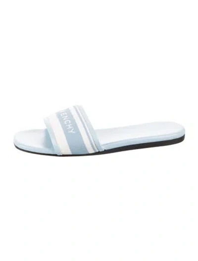 Pre-owned Givenchy Leather Printed Slides In Blue