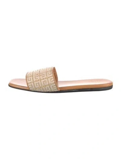 Pre-owned Givenchy Leather Printed Slides In Neutral