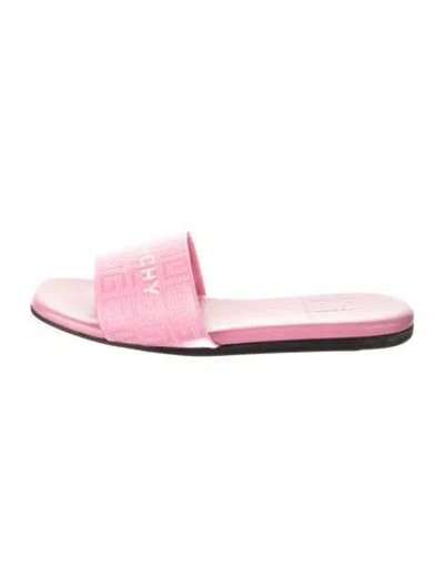 Pre-owned Givenchy Leather Printed Slides In Pink