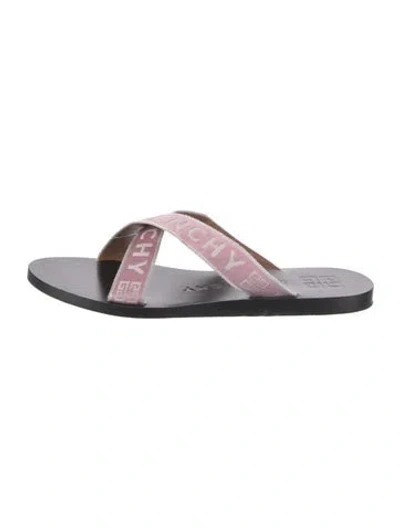 Pre-owned Givenchy Leather Printed Slides In Pink