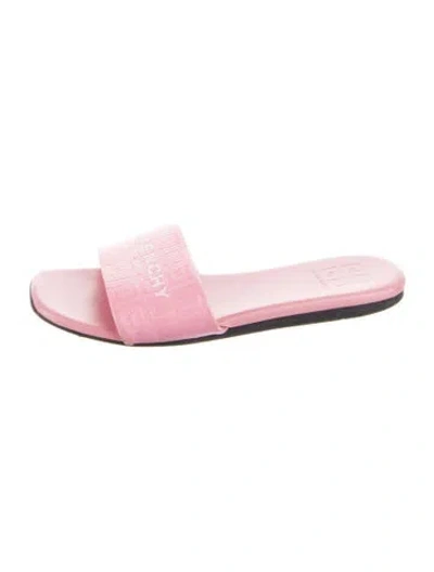 Pre-owned Givenchy Leather Printed Slides In Pink
