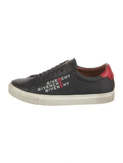 Pre-owned Givenchy Leather Printed Sneakers In Black