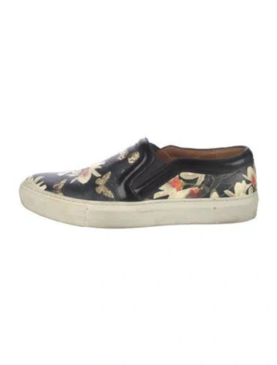 Pre-owned Givenchy Leather Printed Sneakers In Black