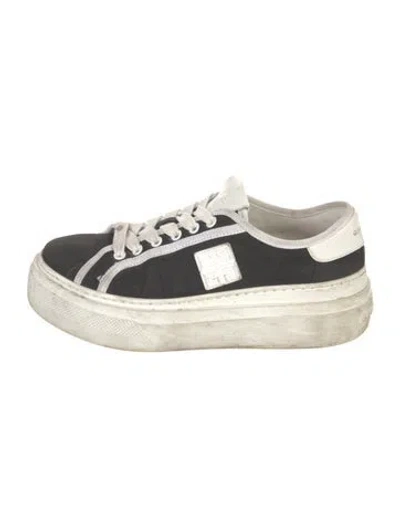 Pre-owned Givenchy Leather Printed Sneakers In Black
