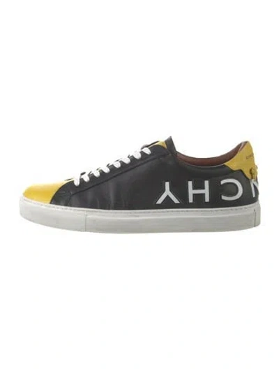 Pre-owned Givenchy Leather Printed Sneakers In Black
