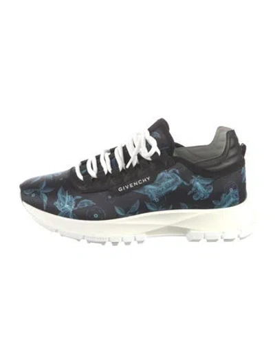 Pre-owned Givenchy Leather Printed Sneakers In Blue