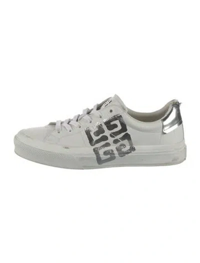 Pre-owned Givenchy Leather Printed Sneakers In Neutral