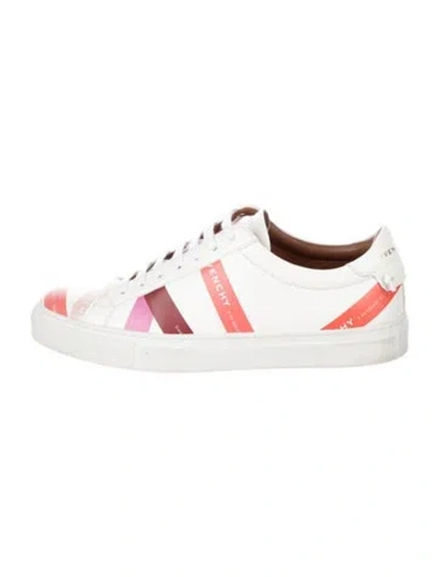 Pre-owned Givenchy Leather Printed Sneakers In White