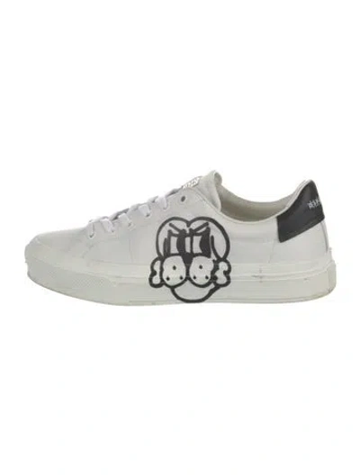 Pre-owned Givenchy Leather Printed Sneakers In White