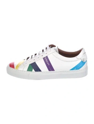 Pre-owned Givenchy Leather Printed Sneakers In White