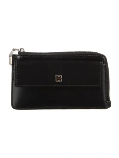 Pre-owned Givenchy Leather Printed Wallet In Black