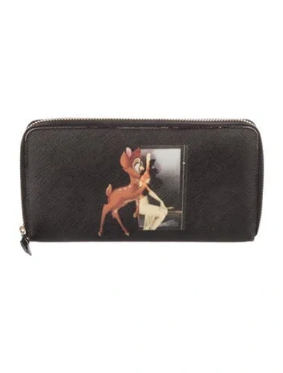 Pre-owned Givenchy Leather Printed Wallet In Black